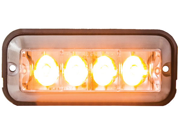 LED Amber Low Profile Strobe with 19 Flash Patterns 