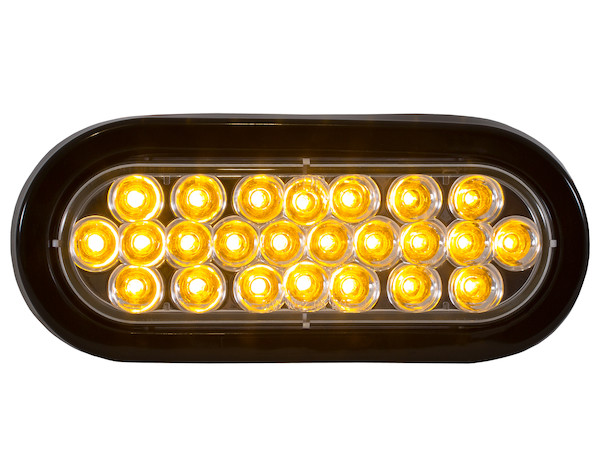 SL66CA-6 Amber 6 Inch Oval Recessed LED Strobe Light with Quad Flash ...